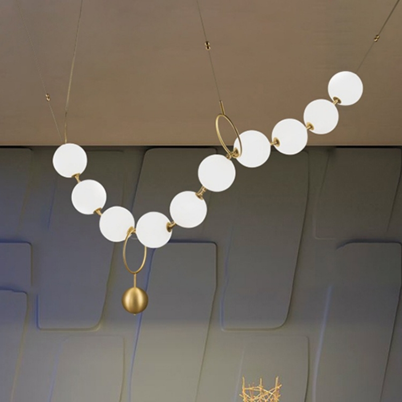 ثريا LED من زجاج اللؤلؤ لغرفة  - مراجعة Interior Design Elements وسعره