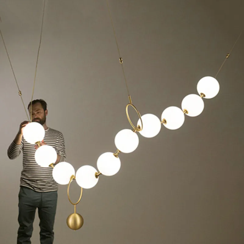 ثريا LED من زجاج اللؤلؤ لغرفة  - مراجعة Interior Design Elements وسعره